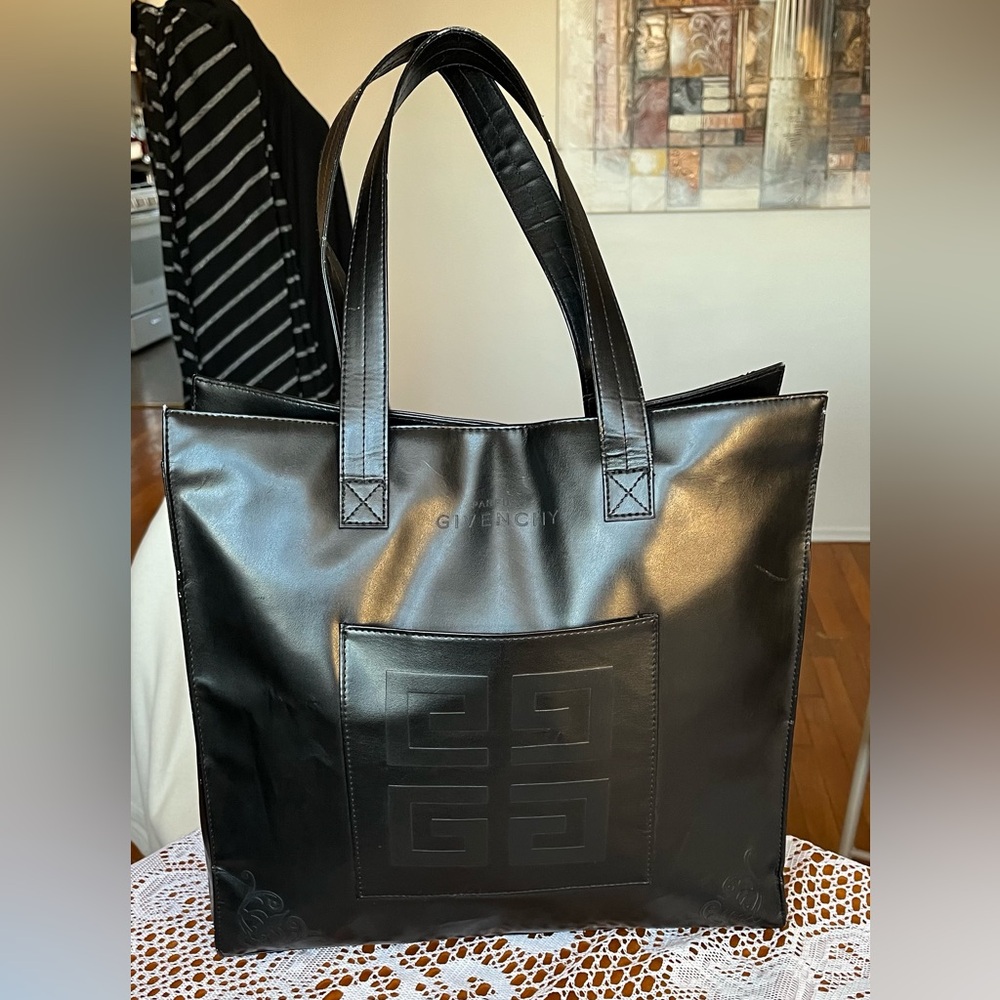 Givenchy parfums black faux leather tote - purse